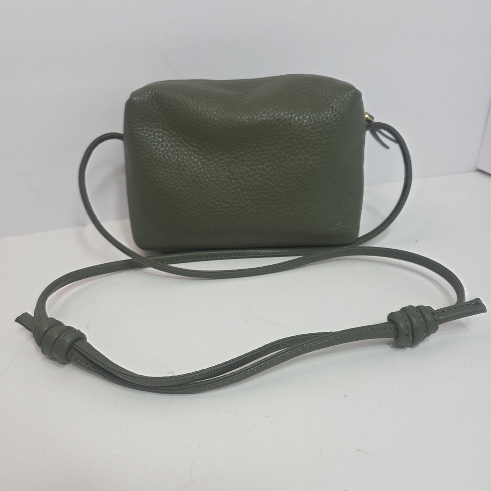 Vera Bradley Olive Pebbled Leather Crossbody